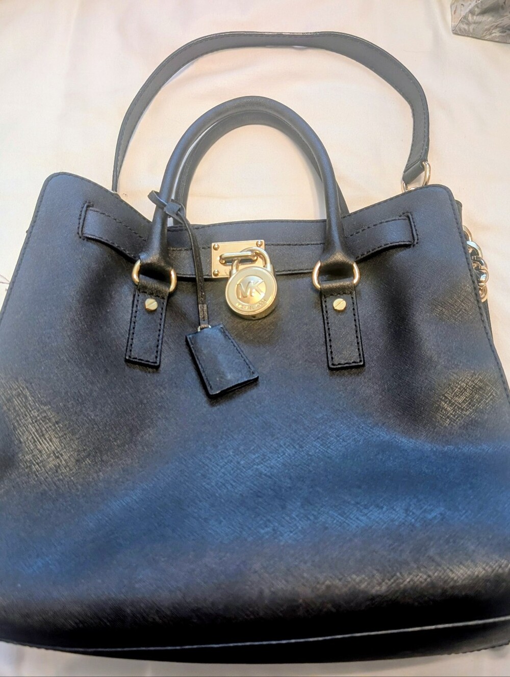 Michael Kors Hamilton Large Saffiano Leather Tote Bag Black
